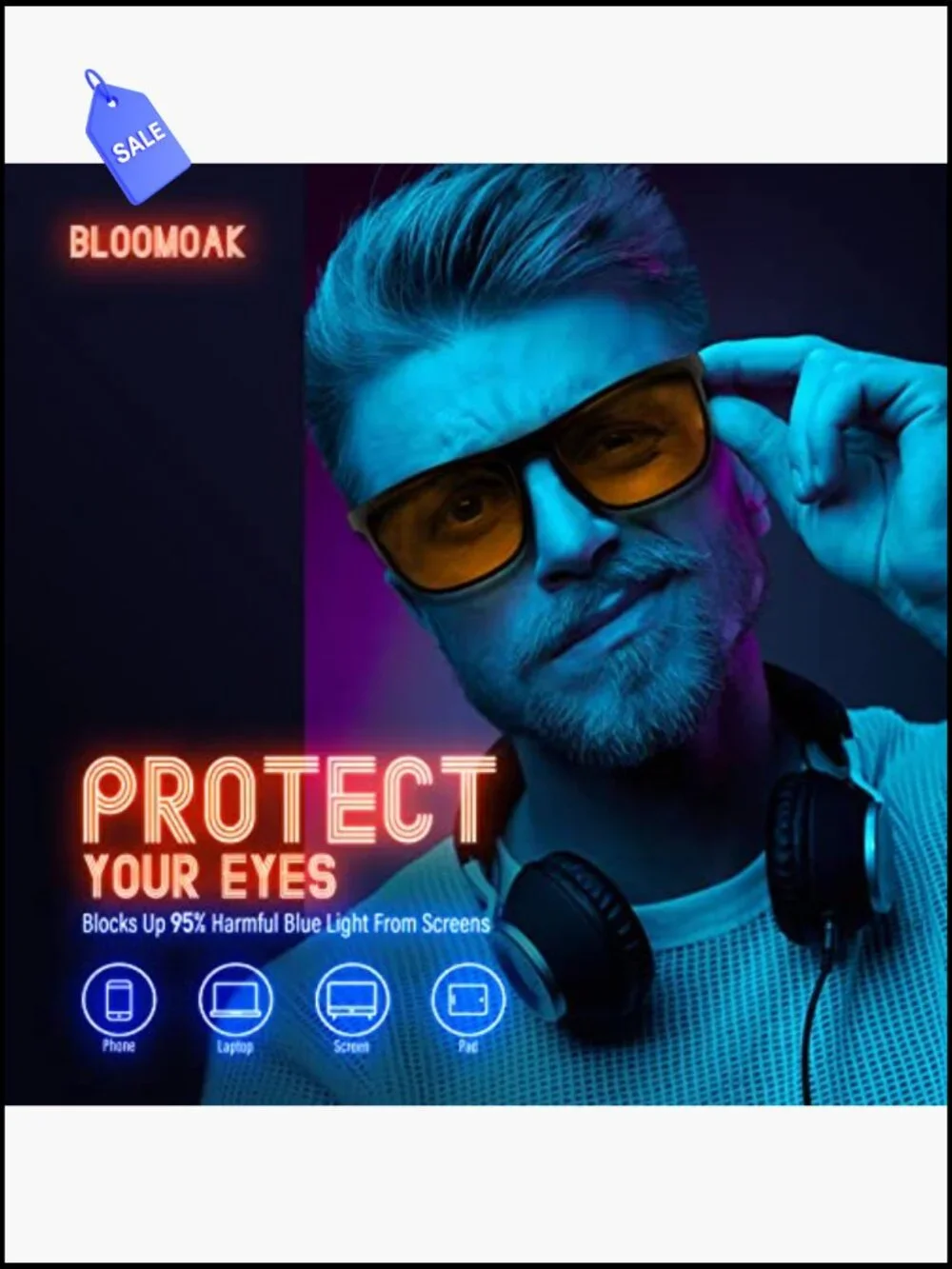 Blue Light Blocking Gaming Glasses Anti Glare Anti Fatigue for Screens TR90